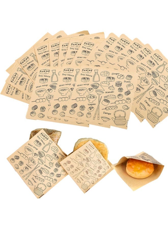 Bukela 50 Sheets Sandwich Wrapping Paper, Waxed Baking Paper, Food Oil Absorbent Paper, Greaseproof Paper, Fried Chicken Insulation Paper - Image 1